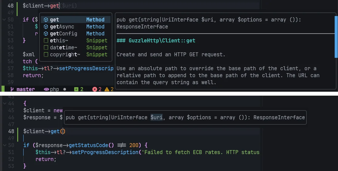 Neovim method signatures and hints