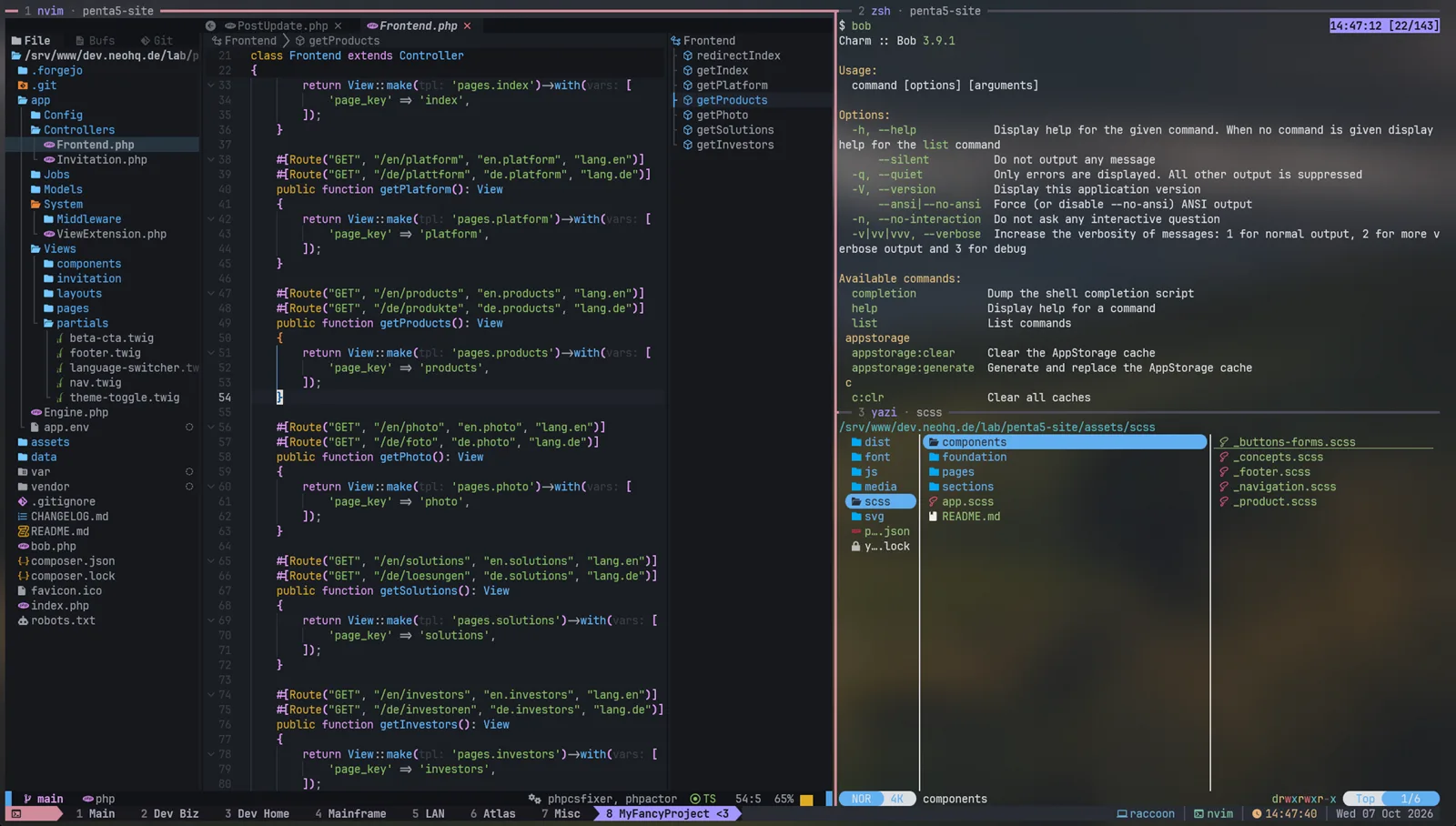 Full tmux workspace