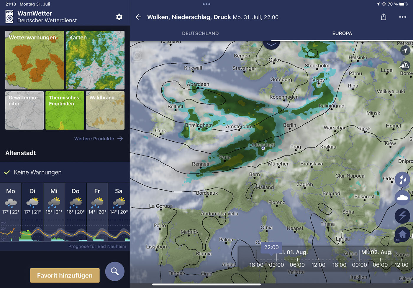 Radar Ende Juli